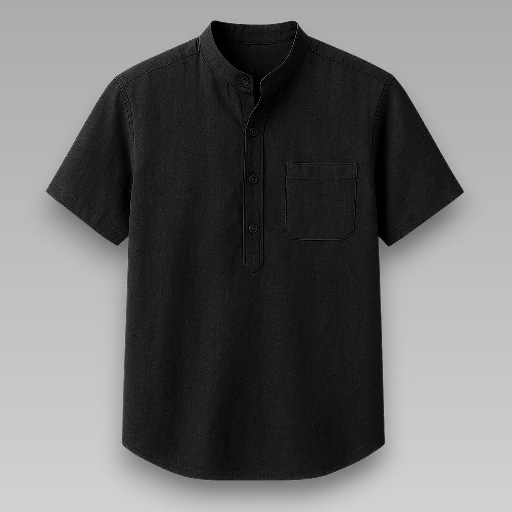 Linen–Cotton Henley Shirt | Get 3 Buy 2