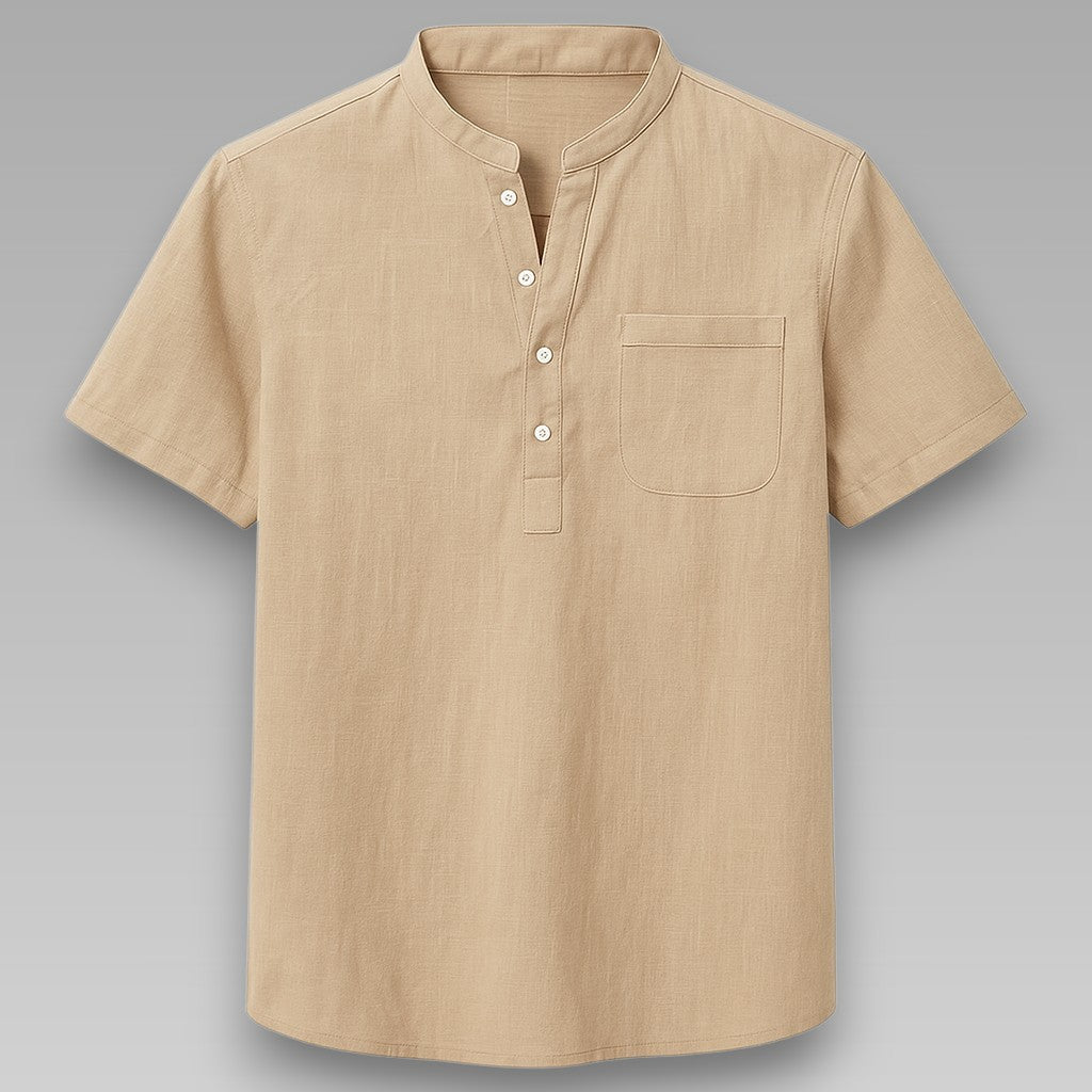 Linen–Cotton Henley Shirt | Get 3 Buy 2