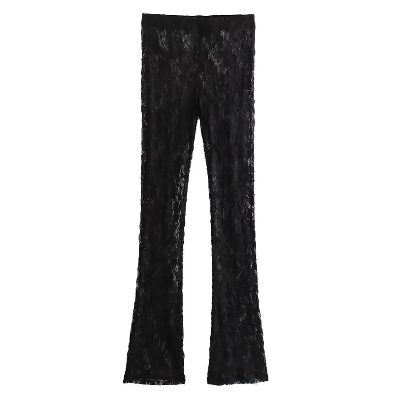 Midnight Lace Series - TRAFZA Lace Bodysuit & Lace Tights